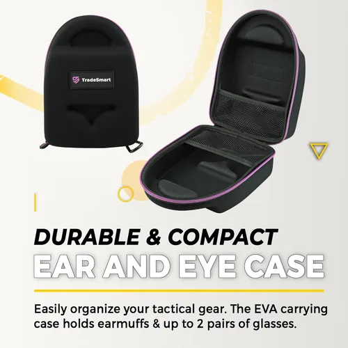 Vista 14 de TradeSmart All-in-One Shooting Ear Protection - Comfort+ NRR 28 Earmuffs, Glasses & Earplugs + Carry Case