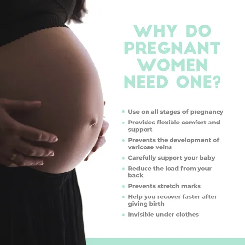 Vista 5 de MOMMY O CLOCK Cinturón de maternidad, soporte para el embarazo, banda de soporte para el vientre transpirable 4 en 1, soporte ajustable