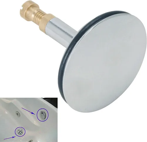 Vista 3 de Tapón de drenaje para bañera, 2 unidades, repuesto para lavabo, 1.693 in, color plateado