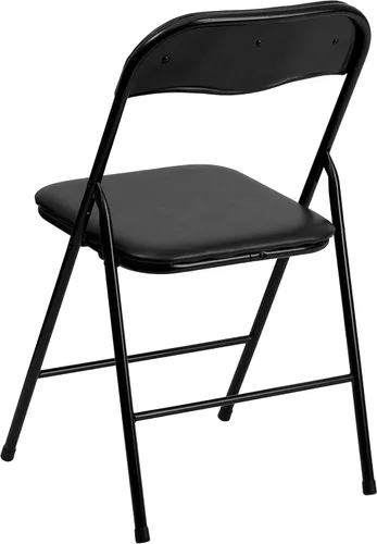 Vista 6 de Flash Furniture Madelyn - Mesa plegable cuadrada de 33.5" multiusos para jugar cartas con tapa de vinilo acolchada, mesa plegable portátil para Negro