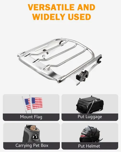 Vista 6 de PBYMT Soporte desmontable para equipaje de dos pisos con ala de aire compatible para Harley Touring Street Glide Road King Electra Glide 2009-2024