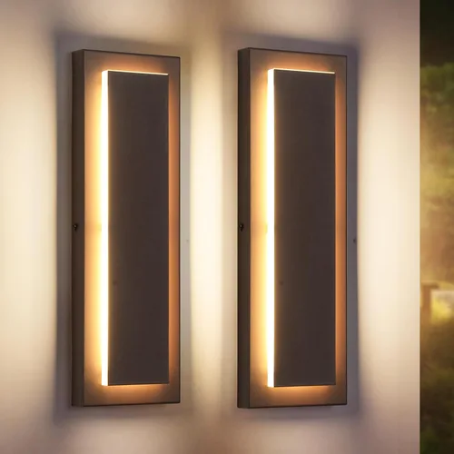 Vista 21 de Luces de pared para exteriores de 11.8", apliques de pared LED negros, accesorios de luz exterior para montaje en pared, blanco cálido de 3000 K