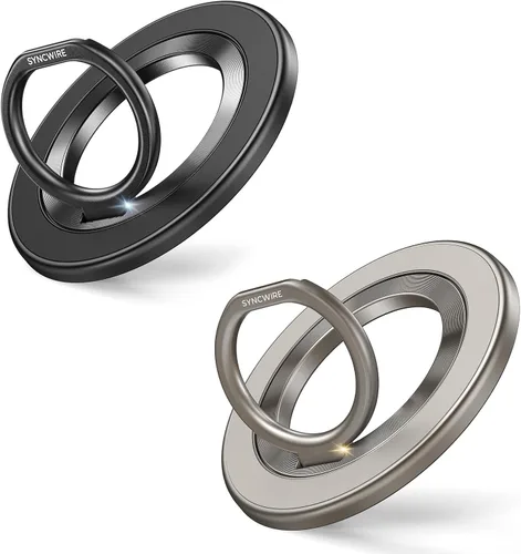 Vista 18 de SYNCWIRE - Soporte magnético con aro para MagSafe, rotación de 360 grados, agarre y soporte para teléfono, aro para dedo, doble imán, compatible