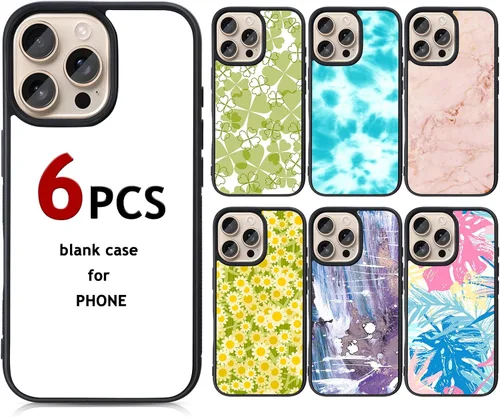 Vista 9 de Weewooday - 6 piezas de fundas para teléfono de sublimación en blanco imprimibles DIY, antideslizantes, a prueba de golpes, personalizadas