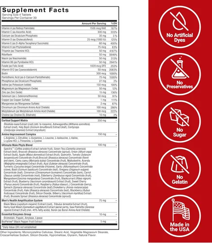 Vista 7 de Force Factor Multivitamínico Test X180, multivitamínico de apoyo de testosterona para hombres con más de 50 ingredientes nutricionales y 13