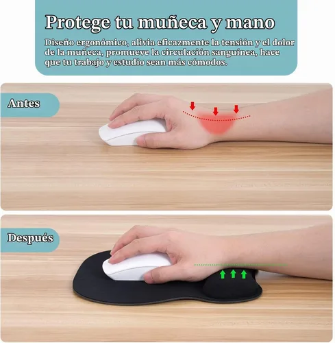 Vista 6 de EooCoo Ergonomic Mouse Pad with Wrist Rest, Memory Foam Support Mousepad Base antideslizante para computadora, cafetería, hogar y oficina, 9.64 x