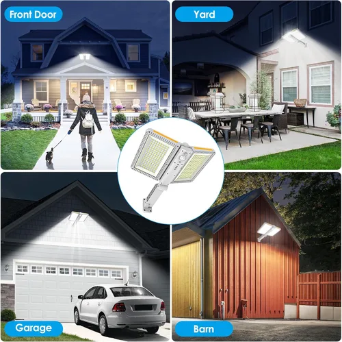 Vista 6 de ropelux Luces Solares para Exteriores, 6000LM Luces para Exteriores con Sensor de Movimiento Paneles Solares Dobles Grandes, IP65 Resistente al Agua