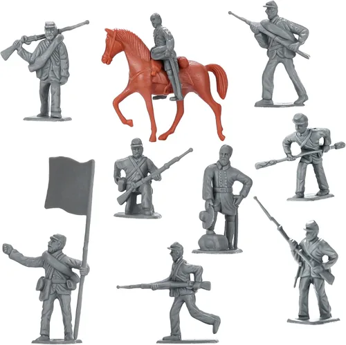Vista 4 de HAPTIME Set de figuras de ejército de la Guerra Civil (42 piezas), juguetes de la Guerra Civil Americana, figuras de acción de ejército de plástico