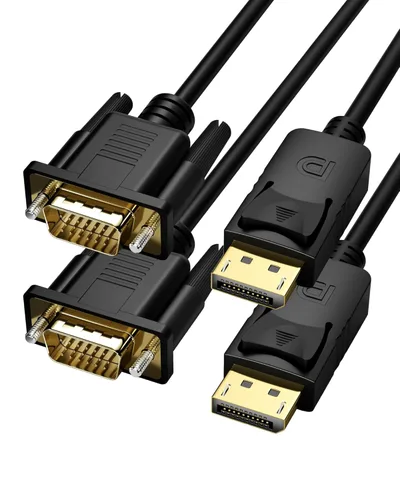 Vista 10 de Cable de Display Port a VGA de 3 pies, cable adaptador convertidor Display Port DP a VGA macho a macho para computadora, monitor, TV, proyector