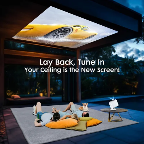 Vista 7 de Projector with WiFi and Bluetooth,【360° Rotatable & Auto Keystone】, EXTRAVIS H1 Mini Portable Projector Support 1080P HD Movie Projector, E-Focus