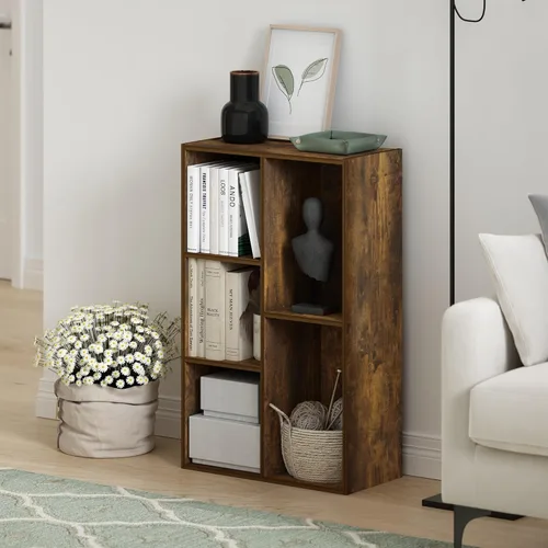 Vista 372 de Furinno - Estantería de cubos de 5 niveles serie Luder para libros y almacenamiento, color negro