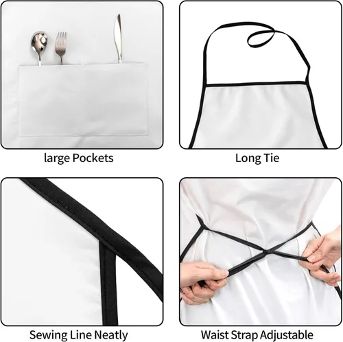 Vista 7 de grey Chef Apron for Men and Women - Waterproof Kitchen Chef Apron with Pockets, Perfect for Cooking, Salon & More