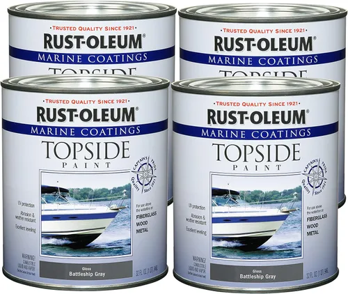 Vista 29 de Rust-Oleum 207005 Pintura para cubierta marina Marine Coatings, cuarto de galón, color gris acorazado