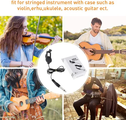 Vista 7 de Alnicov Pastilla de violín WCP-60V Pastilla con clip para violín con conector de 1/4 "2.5M Pastilla de violín profesional