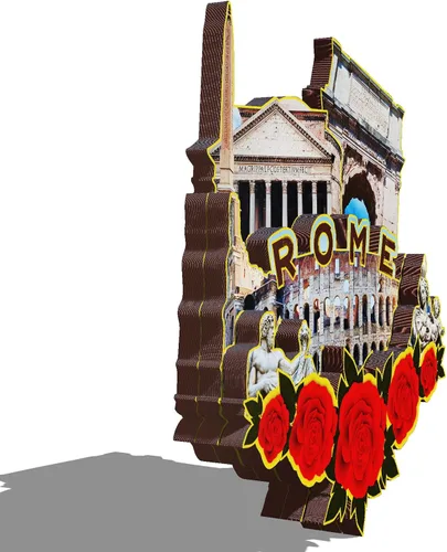 Vista 2 de Imán de madera de Roma, Italia, 3D, para nevera, viajes, coleccionables, recuerdos, decoración, artesanías hechas a mano