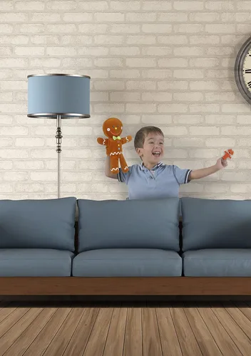 Vista 2 de Fiesta Crafts Juego de marionetas de mano y dedo de hombre de jengibre, FCT