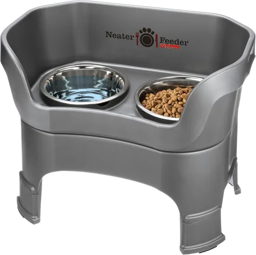 Vista 37 de Neater Feeder Deluxe - Tazones elevados para perros grandes a prueba de desorden – Fabricado en Estados Unidos – Soporte elevado para comida