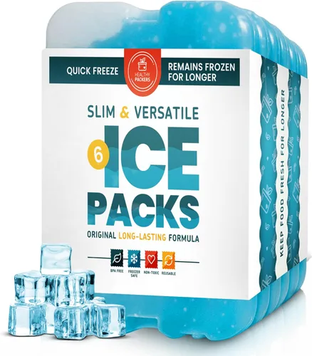 Vista 10 de Healthy Packers Ice Packs for Lunch Boxes & Coolers - Freezer Packs - Original Cool Pack Cooler Accessories for Beach, Camping & Fishing Slim &