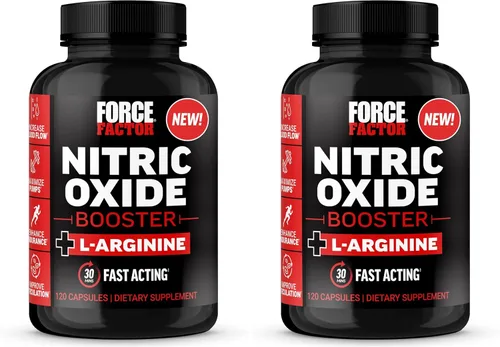 Vista 12 de FORCE FACTOR Potenciador de óxido nítrico, fórmula de acción rápida con L-arginina, aumenta los niveles de óxido nítrico, maximiza las bombas