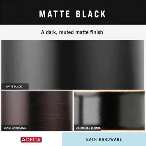 Vista 6 de Delta Soporte de papel higiénico Carga por resorte Negro mate Montaje en pared Accesorios EsatoBathroom