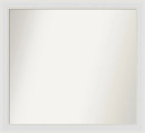 Vista 423 de Amanti Art White Bathroom Mirror for Over Sink, 29x50 Custom Made Wedge White Rectangle Vanity Mirror, Oversize Modern Wood Frame, Hangs Horizonally