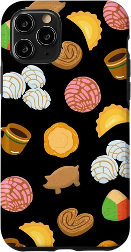 Vista 28 de iPhone 14 Plus Conchas Pan Dulce Patrón Negro Teléfono Caja Latina Caja De Regalo