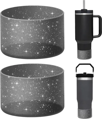 Vista 10 de WUQID Paquete de 2 fundas de silicona brillantes compatibles con Stanley Quencher Adventure de 40 onzas y Stanley IceFlow de 20 onzas y 30 onzas