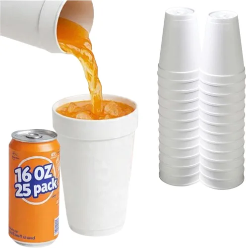 Vista 10 de Mr Miracle Vasos de espuma de poliestireno de 8 onzas, tazas de café desechables (paquete de 50), tazas de espuma blanca aisladas para bebidas