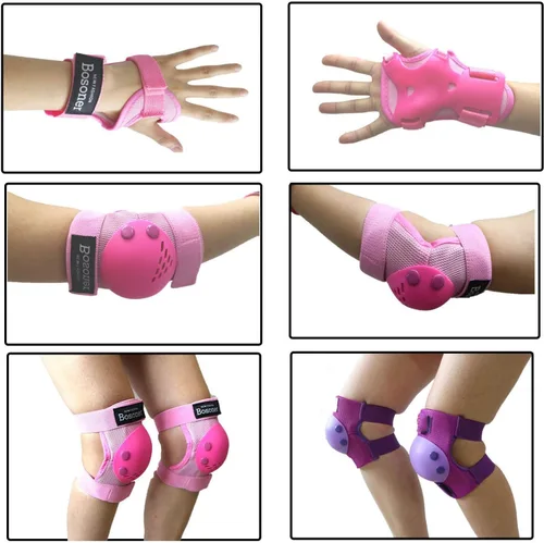 Vista 4 de BOSONER Rodilleras/Coderas/Muñequeras para Niños/Jóvenes de 3-15 Años, Conjunto de Equipo Protector Infantil para Patines, Ciclismo, Bicicleta BMX