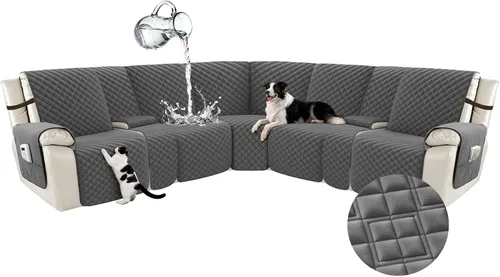 Vista 32 de Arfntevss Fundas Impermeables para Sofá Seccional Reclinable para Sofá Seccional Reclinable en Forma de L Antideslizante Lavable Funda