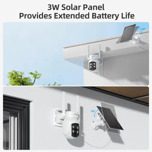 Vista 2 de Cámara solar inalámbrica de 4MP para exteriores, cámara complementaria funciona con Homebass, cámaras complementarias también se puede utilizar