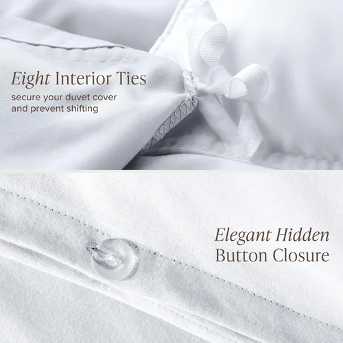 Vista 6 de Bare Home Juego de funda de edredón 100% algodón orgánico, tamaño individual/individual XL, ultrasuave, 100% algodón, 2 piezas, lazos