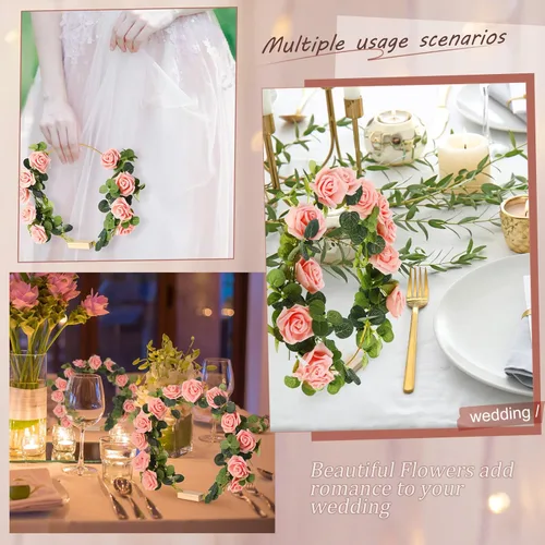 Vista 6 de 15 piezas de centro de mesa de metal con diseño floral, centro de mesa de aro con soporte, centros de mesa dorados para mesa, 15 soportes de madera