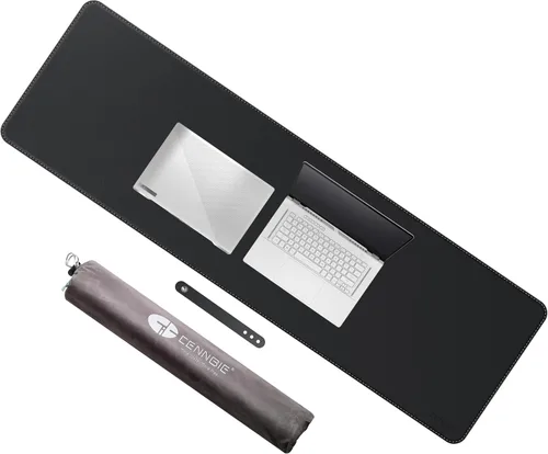 Vista 56 de CENNBIE Tapete de escritorio de cuero, 55 x 19.6 pulgadas, protector de escritorio extra grande, alfombrilla antideslizante extendida, alfombrilla