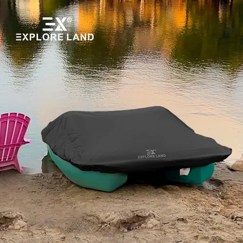 Vista 8 de Explore Land Cubierta para Bote de Pedales - Impermeable de Servicio Pesado para Exteriores Protector de Bote de Remo para 3 o 6 Personas, Negro