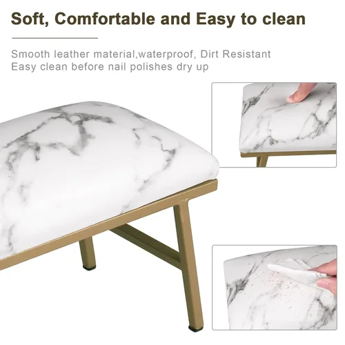 Vista 6 de Reposabrazos para uñas, soporte de brazo de uñas para tecnología de uñas con tapete de mesa de cuero de microfibra, soporte de manicura