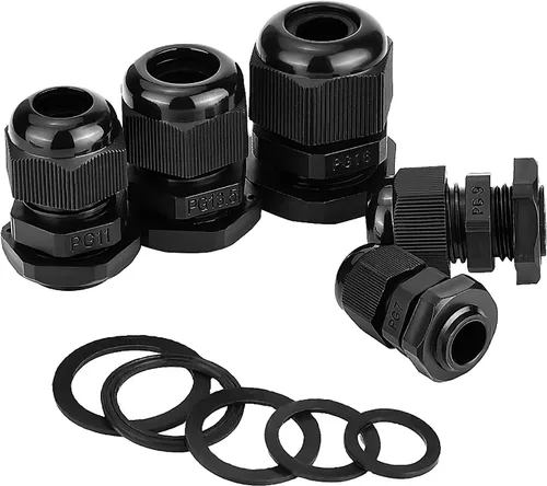 Vista 3 de Casquillos plásticos eBoot, resistentes al agua, ajustables, 3,5 - 13 mm juntas para cables, PG7, PG9, PG11, PG13,5, PG16, paquete de 20