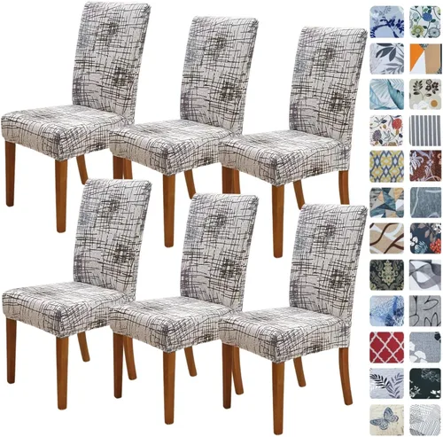 Vista 72 de SPRINGRICO Fundas navideñas para sillas de comedor, paquete de 6, fundas elásticas para sillas de comedor, fundas para sillas Parsons de cocina