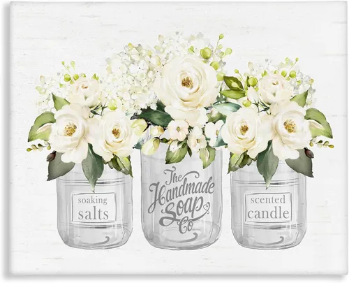 Vista 14 de Stupell Industries Pintura de tarro de vidrio con ramos florales antiguos, 16 x 20, lienzo