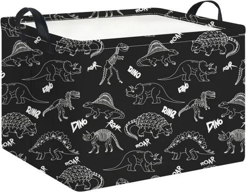 Vista 44 de Cesta de almacenamiento rectangular con asas, papelera plegable para juguetes para niños, caja de libros, cesta de regalo (murciélago)