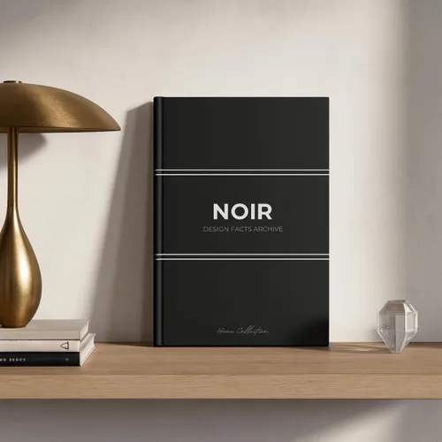 Vista 2 de Large Black Coffee Table Book – Decorative Faux Hardcover NOIR Design Facts Archive: Minimalist Display Book with 175 Modern Design Facts for