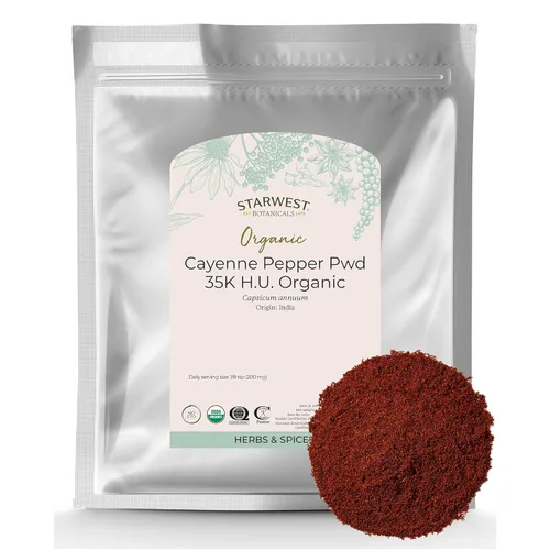 Starwest Botanicals Pimienta de cayena orgánica en polvo 35,000 SHU, 1 libra (paquete de 1)