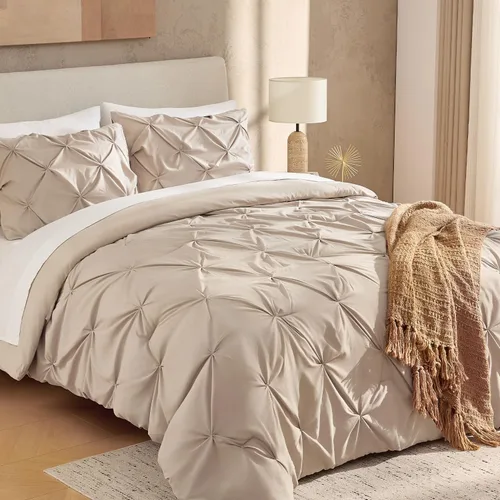 Vista 17 de Andency Juego de Edredón Beige Individual (66x90 Pulgadas), Edredón de 2 Piezas para Niñas y Niños, Juego de Edredón de Microfibra Suave