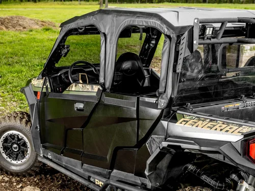 Vista 4 de SuperATV Primal Soft Cab Enclosure Puertas Superiores para Polaris General XP 4 1000 2020+ Resistente a las abrasiones Los broches mantienen