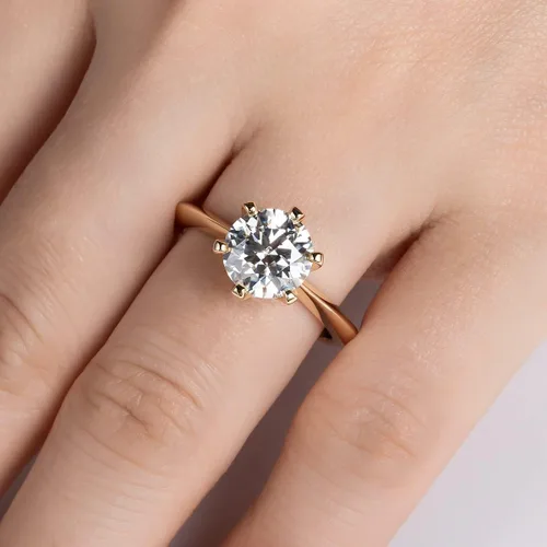 Vista 5 de AnuClub Anillo de moissanita VVS1 de seis puntas de seis puntas de 23 quilates, plata de ley 925 que nunca se decolora para boda, compromiso