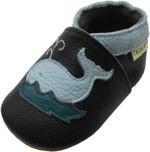 Vista 6 de SAYOYO Zapatos de cuero para bebés y niños pequeños con suela suave de calavera