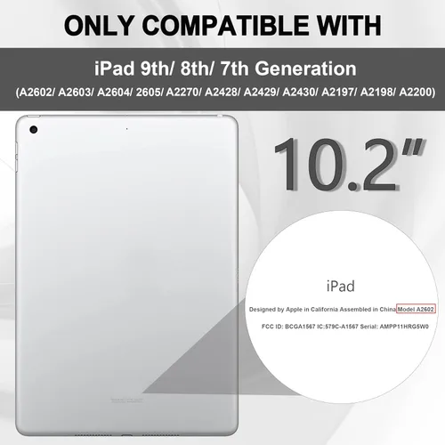 Vista 8 de Funda para iPad de 7ª/8ª generación, funda para iPad 10.2, híbrida, resistente, a prueba de golpes, funda de protección contra caídas construida