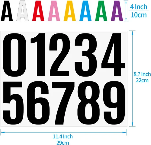 Vista 5 de 12 hojas de letras autoadhesivas de vinilo letras mayúsculas (972 unidades), calcomanías de vinilo con números del alfabeto, letras adhesivas