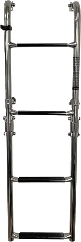Vista 6 de classAcustoms 77090202 Escalera plegable para barco de 4 escalones Acero inoxidable Escalera para barco de esquí Escalera para pontón