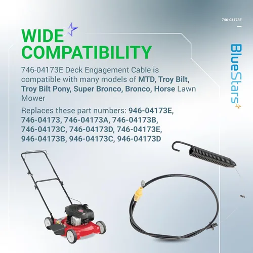 Vista 4 de BlueStars 946-04173E 746-04173E - Cable de compromiso de cubierta para MTD Troy Bilt 746-04173 746-04173B 946-04173 746-04173C MTD 700 Series